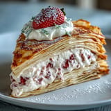Decadent Mother's Day Crêpe Cake, a beautiful layered dessert masterpiece.