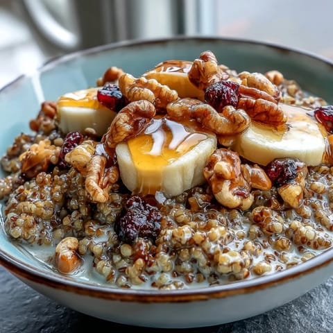 Nutty buckwheat groats breakfast topped with fresh berries and crunchy almonds.