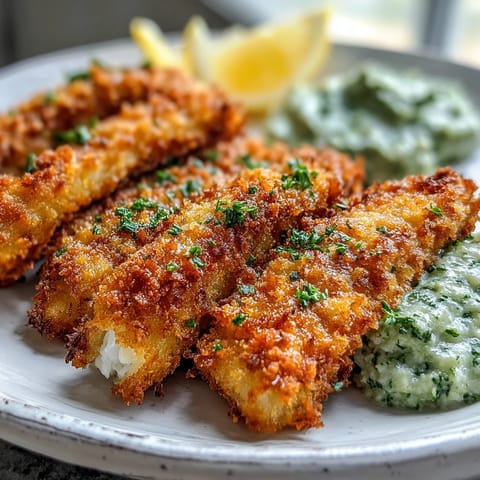 Perfectly baked Haddock Goujons With Parmesan Crust sit alongside lemon wedges and fresh salad greens.