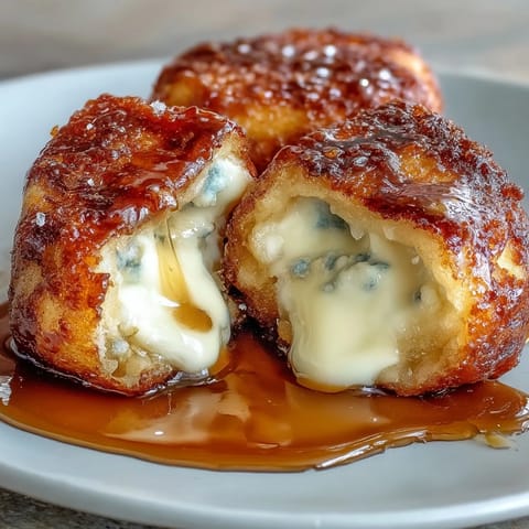 Eight Chīzu Imomochi dumplings on a plate, filled with melted mozzarella.