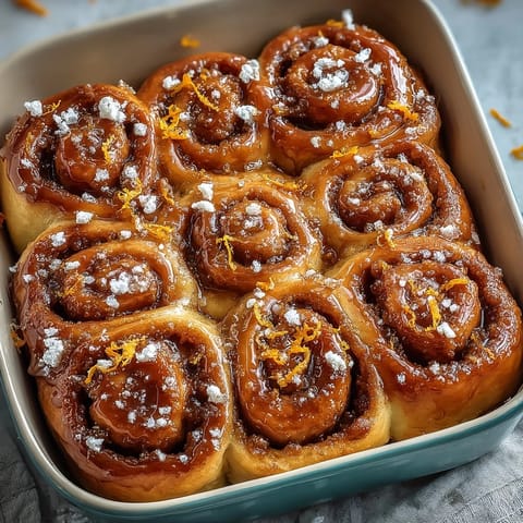 Fluffy orange rolls with fresh zest, perfect for a sweet breakfast or brunch treat.  