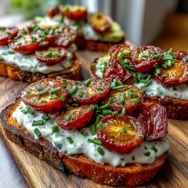 Deliciously roasted sweet potato toast creations ready for breakfast or a snack.