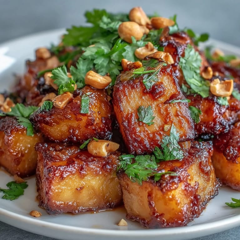 Aromatic Curried Celeriac in a white bowl, featuring tender roasted root vegetables in a golden sauce, ready to be enjoyed as a side dish.