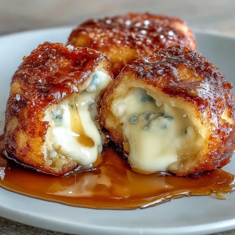 Eight Chīzu Imomochi dumplings on a plate, filled with melted mozzarella.