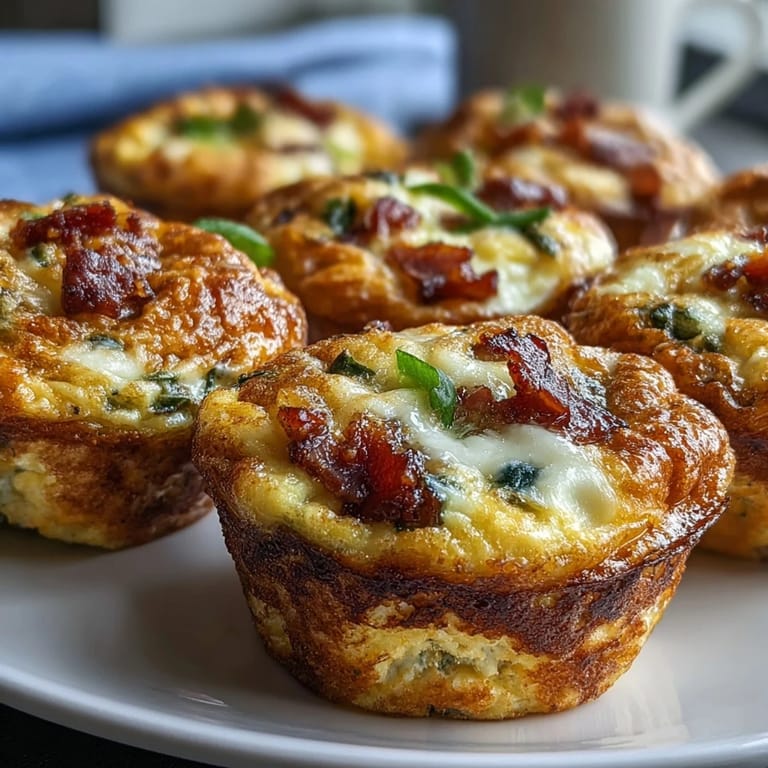 Freshly baked Breakfast Egg Muffins packed with cheddar and bacon, ideal for meal prep and enjoying on busy mornings.