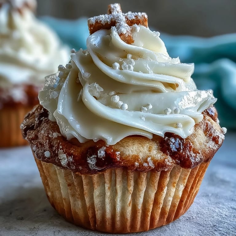 Tender Communion cupcakes frosted artfully with buttercream and an edible white cross charm.