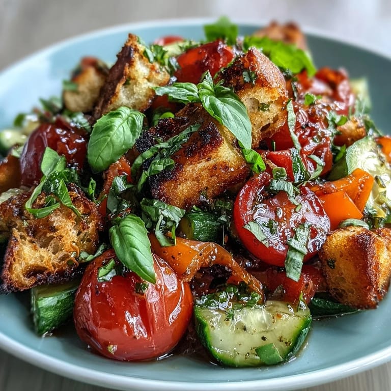 Taste the fresh flavors of Summer Panzanella, a refreshing side dish.