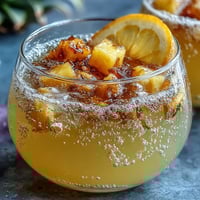 Vibrant Grad Party Punch with mango pineapple sparkling lemonade.